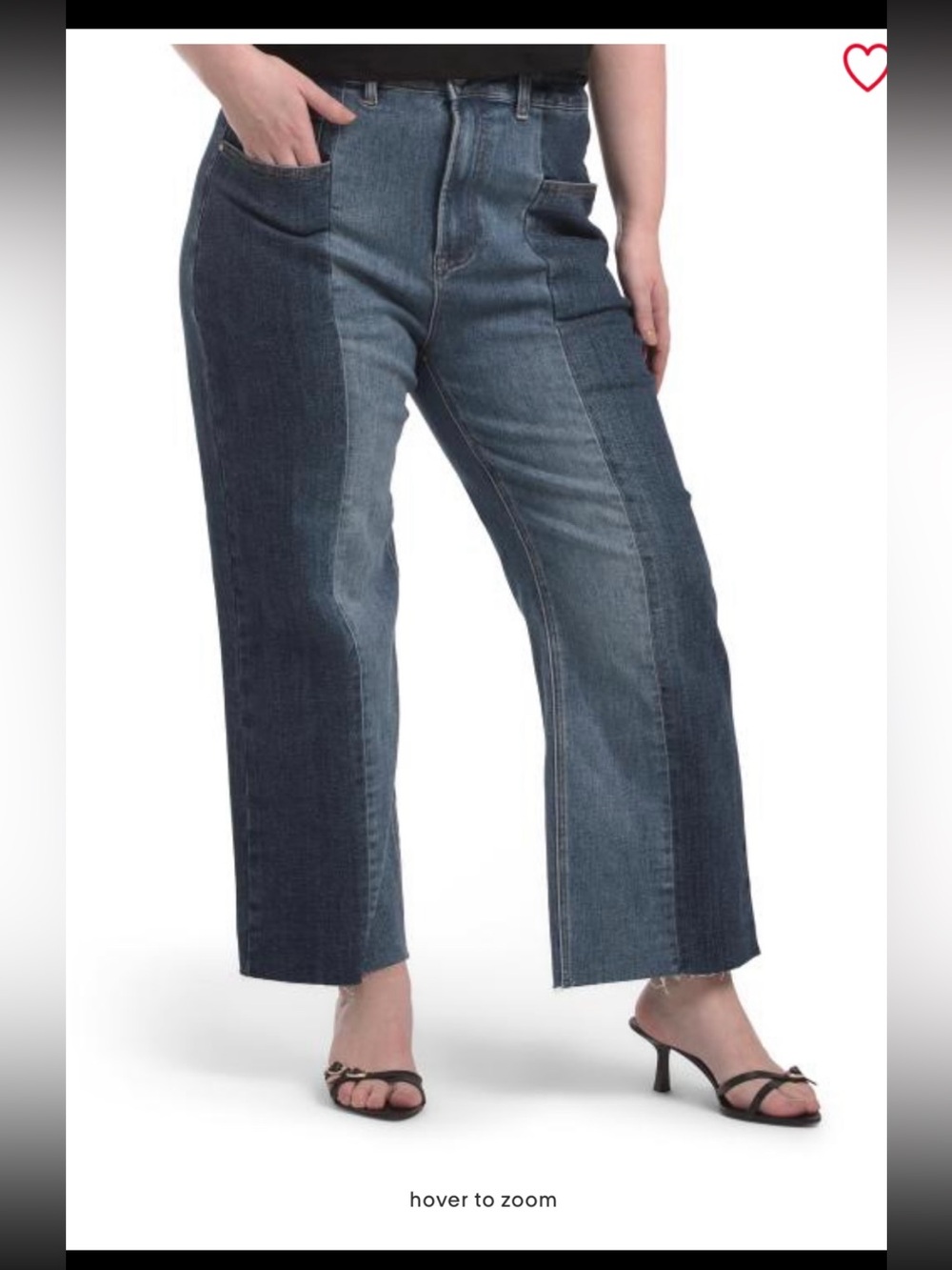 Risen Two-Tone Wide Leg Women's Jeans - Blue 2x NWT